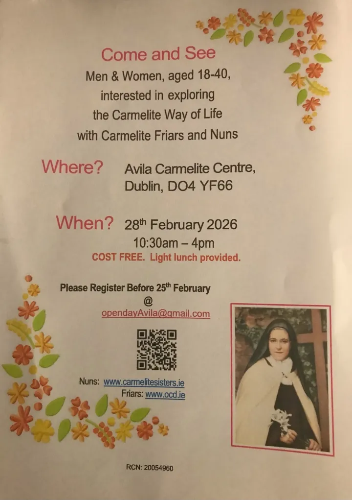 Poster advertising Carmelite Ovcations Open Day